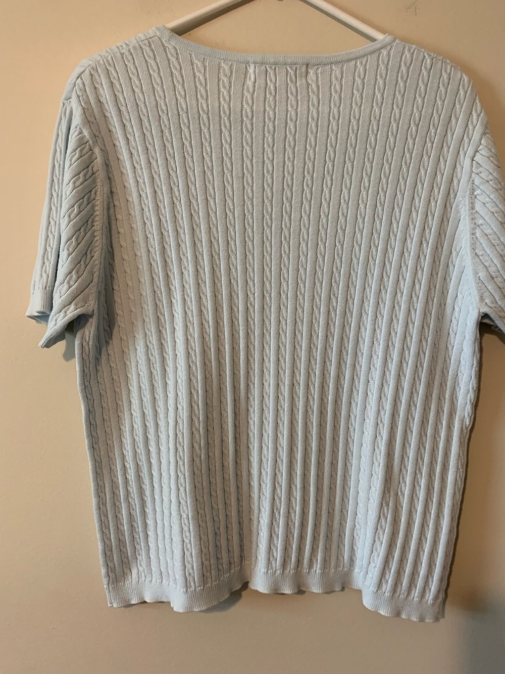 Croft & Barrow Light mint green Cable Knit Tee 100 % cotton - Picture 4 of 6